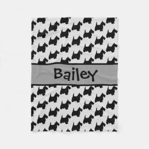 Custom Scottish Terrier Dog Silhouette Fleecedecke