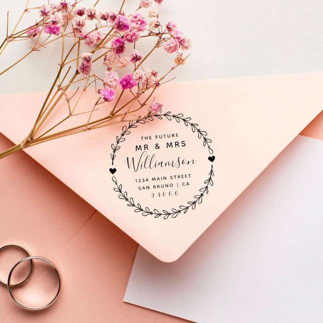 Custom Script Future Mr. & Mrs. Rücksendeadresse Gummistempel (Von Creator hochgeladen)