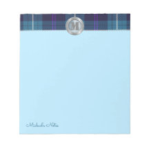 Custom Script Kariert Tartan Metallic Steel Monogr