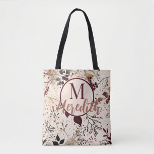 Custom Script Monogram Fall Folies Blush Pink Tasche