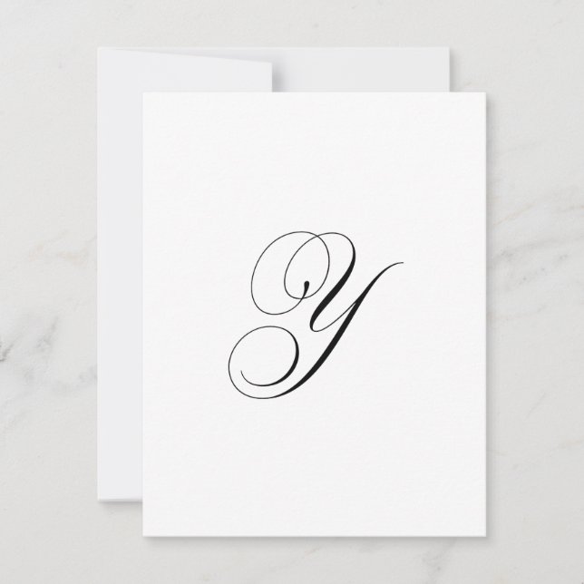 Custom Script Monogram "Y" Mitteilungskarte (Vorderseite)