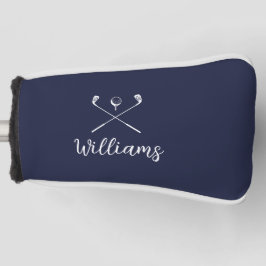 Custom Script Name Golf Clubs Navy Blue Golf Headcover