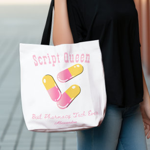 Custom Script Queen Pink Kapsel Pharmacy Tech Tasche
