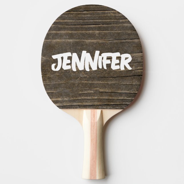 CUSTOM SCRIPT RUSTISCHES HOLZPONG PADDLE TISCHTENNIS SCHLÄGER (Vorderseite)