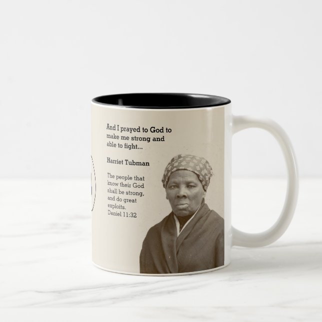 Custom Scripting Monogram HARRIET TUBMAN Zitat Zweifarbige Tasse (Rechts)