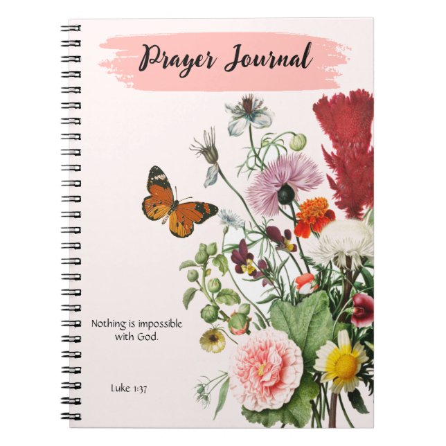 CUSTOM Scripture Verse Luke 1:37 - Prayer Journal Notizblock (Vorderseite)