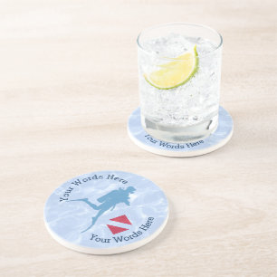 Custom Scuba Diver Down Untersetzer