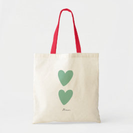 Custom Seafoam Green Minze Herztote Beutel Tragetasche