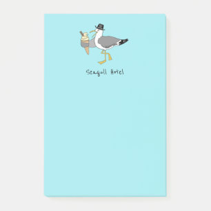 Custom Seagull Illustration Holiday Hotel/Rental Post-it Klebezettel