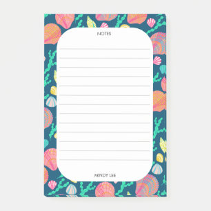 CUSTOM Seashells Border Sea Lebensmittelgeschäft z Post-it Klebezettel