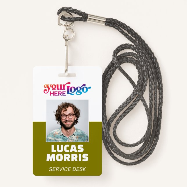Custom Security Badge Employee/Event ID with Photo (Devant avec lanière)