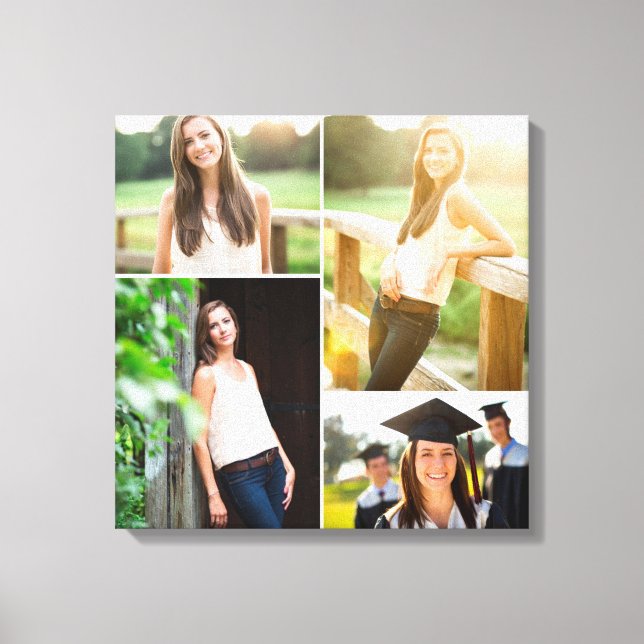 Custom Senior Abschluss Foto Collage Leinwanddruck (Vorderseite)