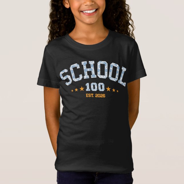 Custom Senior Class Of 2026 Graduation Blue Floral T-Shirt (Vorderseite)
