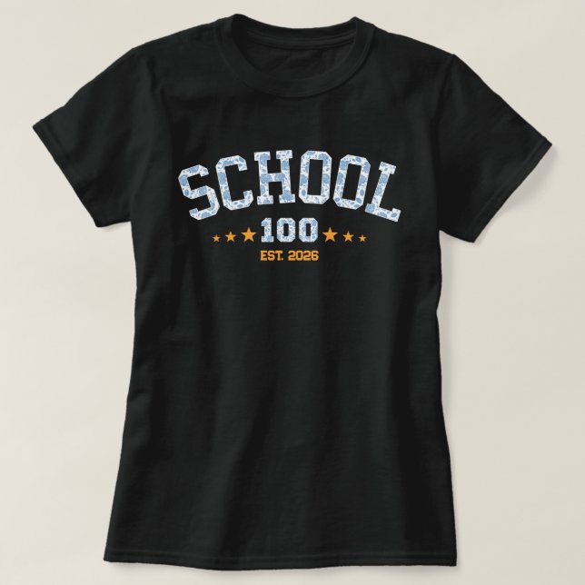 Custom Senior Class Of 2026 Graduation Blue Floral T-Shirt (Design vorne)