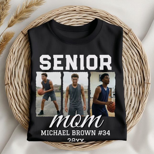 Custom Senior Mom Graduation Photo & Name T-Shirt (Von Creator hochgeladen)