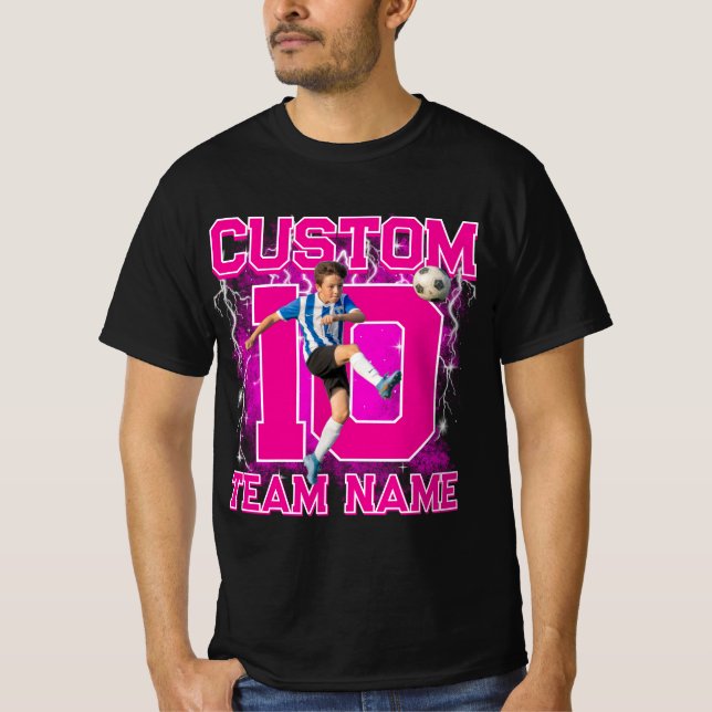 Custom senior soccer player, team name & number  T-Shirt (Vorderseite)
