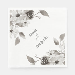 Custom Sepia toned Wedding Napkin Serviette
