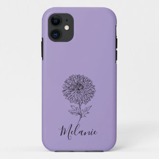 Custom September Aster Birth Blume Geschenk für di Case-Mate iPhone Hülle