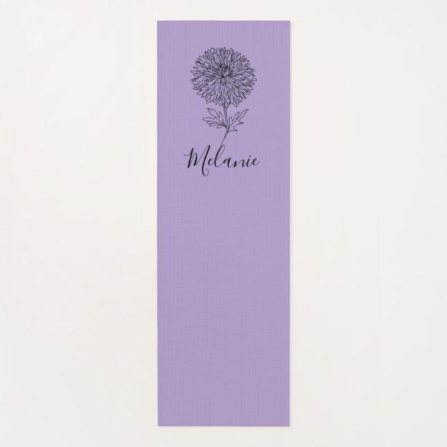 Custom September Aster Birth Blume Geschenk für di Yogamatte (Vorderseite)