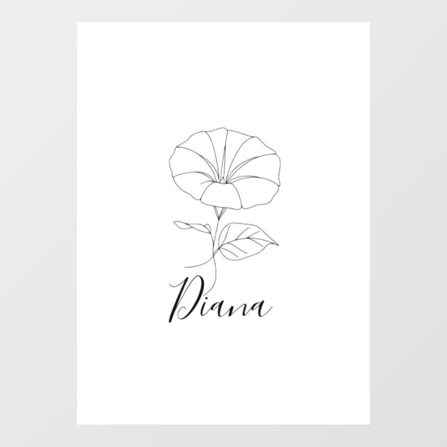Custom September Morning Glory Birth Blume Geschen Fensteraufkleber (Blatt)