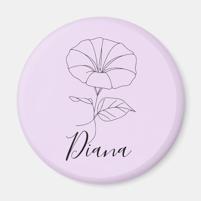 Custom September Morning Glory Birth Blume Geschen Magnet (Vorne)
