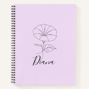 Custom September Morning Glory Birth Blume Geschen Notizbuch