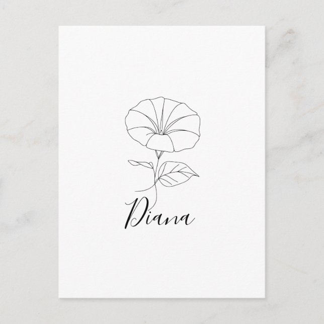 Custom September Morning Glory Birth Blume Geschen Postkarte (Vorderseite)