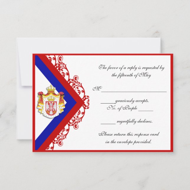 Custom Serbische Hochzeitskarten UAWG RSVP Karte (Vorderseite)