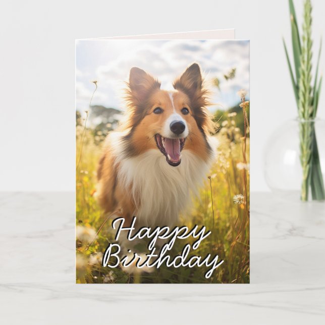 Custom Shetland Sheepdog Geburtskarte Dankeskarte (Vorderseite)