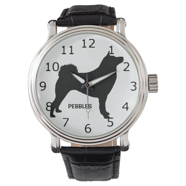 CUSTOM Shiba Inu Hunde Silhouette Armbanduhr (Vorderseite)