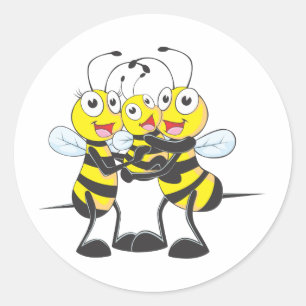 Custom Shirts : Happy Vater Mama Baby Bee Shirts Runder Aufkleber