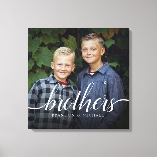 Custom Siblers Brothers Foto Handwriting Leinwanddruck (Vorderseite)