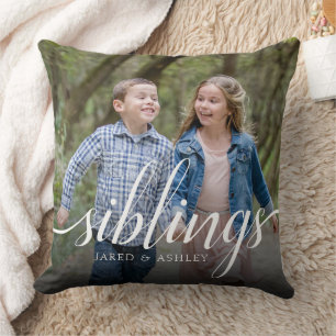 Custom Siblons Brother Sister Foto Handwriting Kissen
