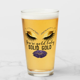 Custom Sie sind Gold Solid Gold Bierwerbung Glas