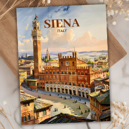 Custom Siena Italien Reisen Vintag Piazza del Camp Postkarte