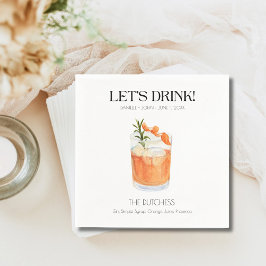 Custom Signature Cocktail Wedding Napkins  Serviette