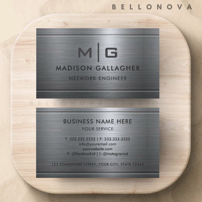 Custom Silver Gray Metal Beruflich Visitenkarte (Custom Silver Grey Metal Professional Business Card)