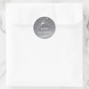 Custom Silver Gray Spider Web Halloween Stickers