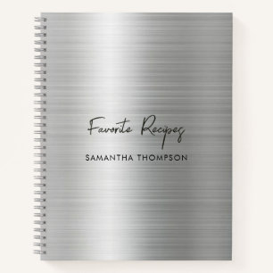Custom Silver Metallic Favorite Rezept Kochbuch Notizbuch