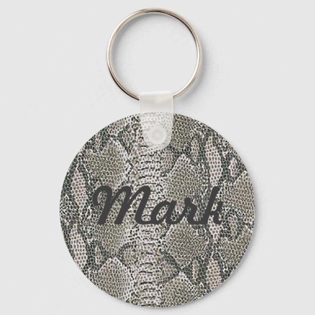 Custom Silver Snake Skin Key Chain Schlüsselanhänger (Vorderseite)