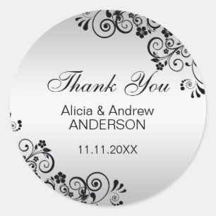 Custom Silver Wedding Jubiläum Danke Runder Aufkleber