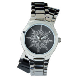 Custom Silver Wrap um Black Snowflake Watch Armbanduhr