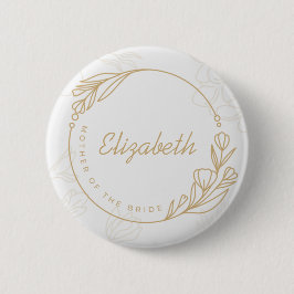 Custom Simple Floral Mother of the Bride Button