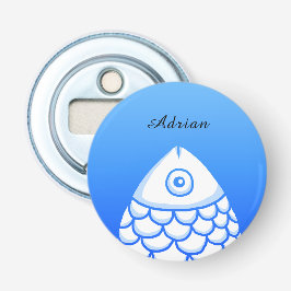 Custom Simple Koi Carp Fisch Blau Abstrakt Flaschenöffner