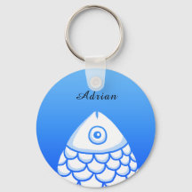 Custom Simple Koi Carp Fisch Blau Abstrakt