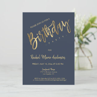 Custom Simple Minimalistisch Black Birthday Party  Einladung