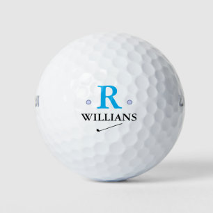 Custom Simple Minimalistisch Blue R Monogram Golfball