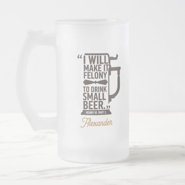 Custom Simple Modern Funny Beyond Quote Vater Mattglas Bierglas (Links)