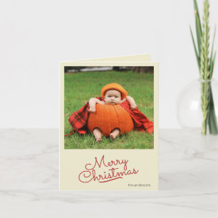 Custom Simple Retro Single Foto Weihnachten Karte