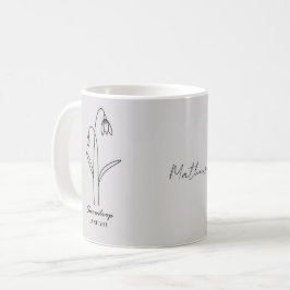 Custom Simple Snowdrop Januar Individuelle Name Kaffeetasse